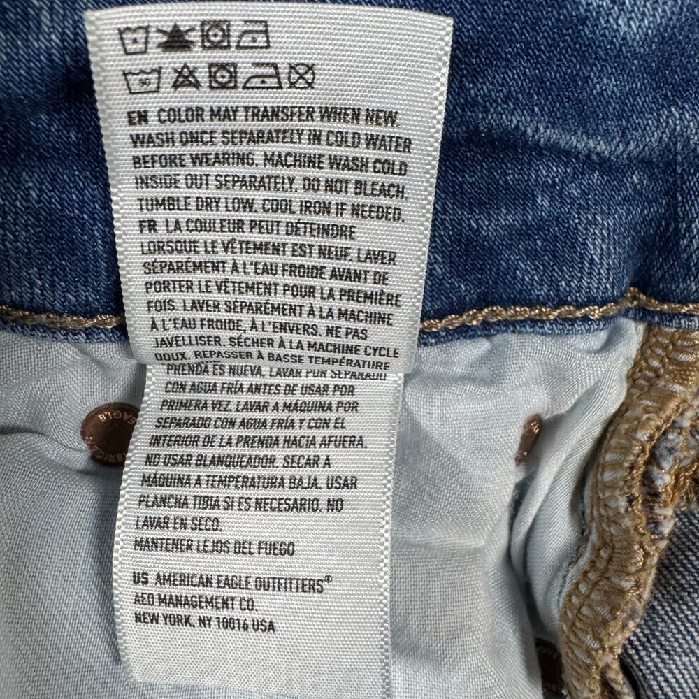 American Eagle Women's Curvy High Rise Super Stretch Distressed Jean‎ Skirt - 4 - Picture 9 of 9